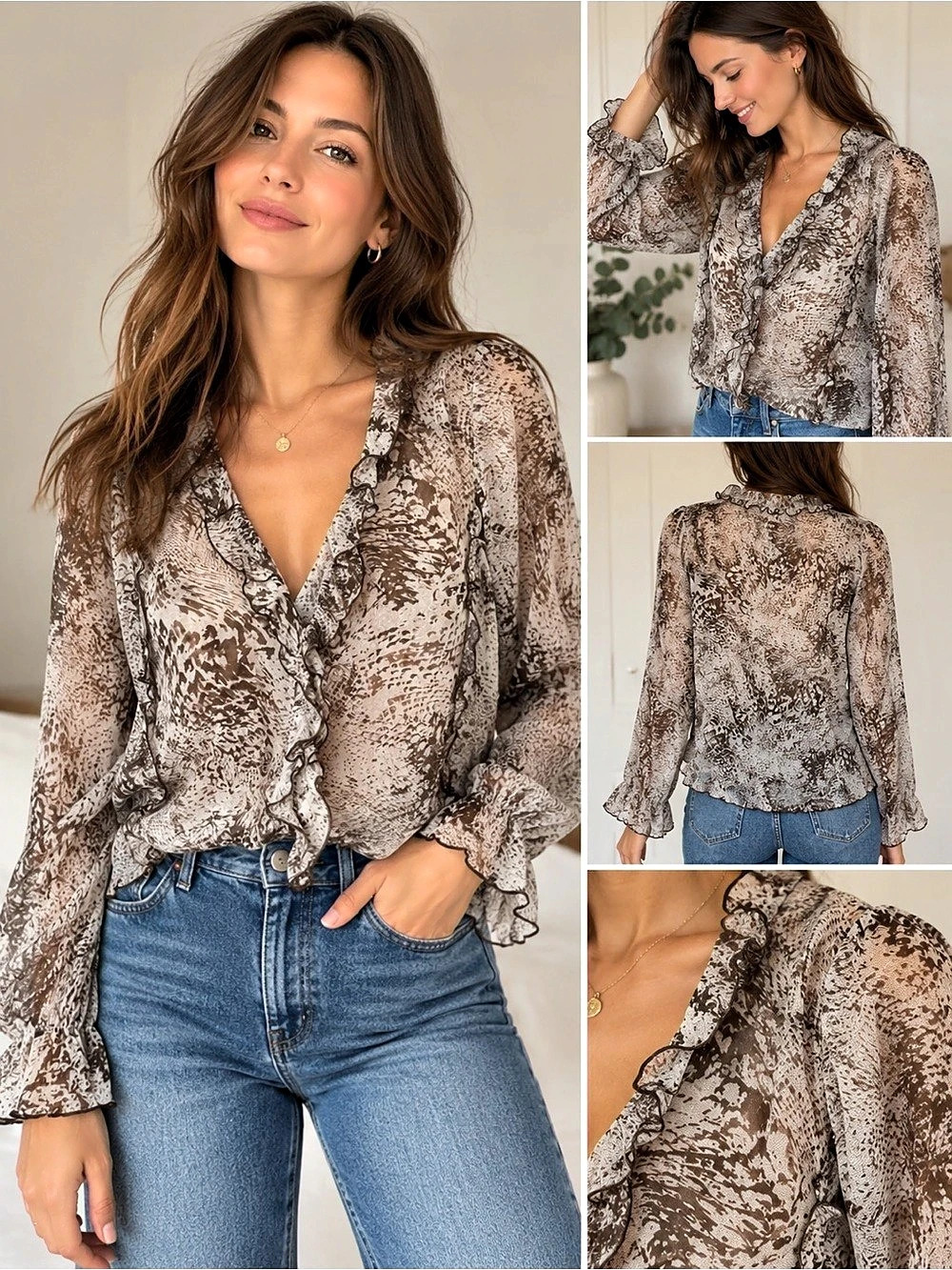Wilfred Sensation Blouse - snake print, size S